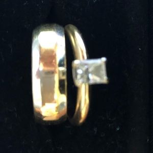 14 kt Yellow & White Gold wedding set